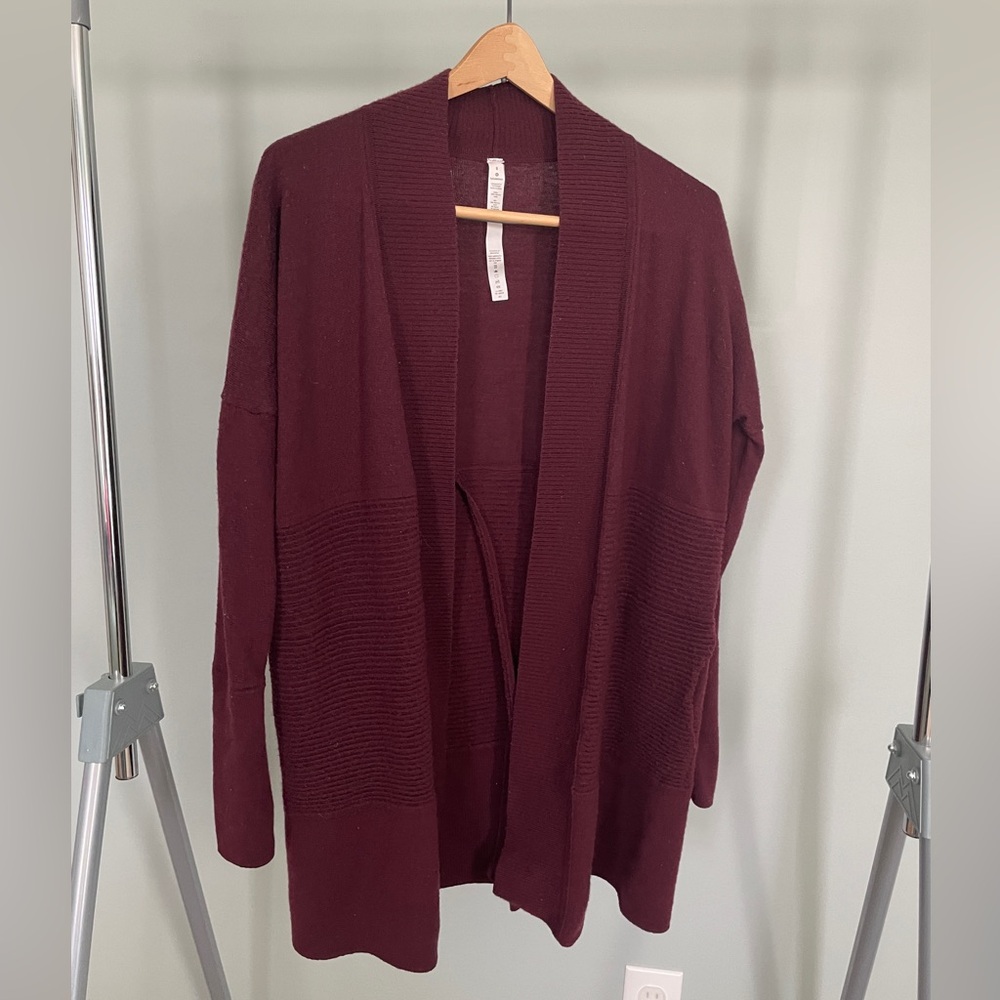 LuluLemon long maroon cardigan.